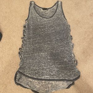 Grey Tank w Cut Outs on sides